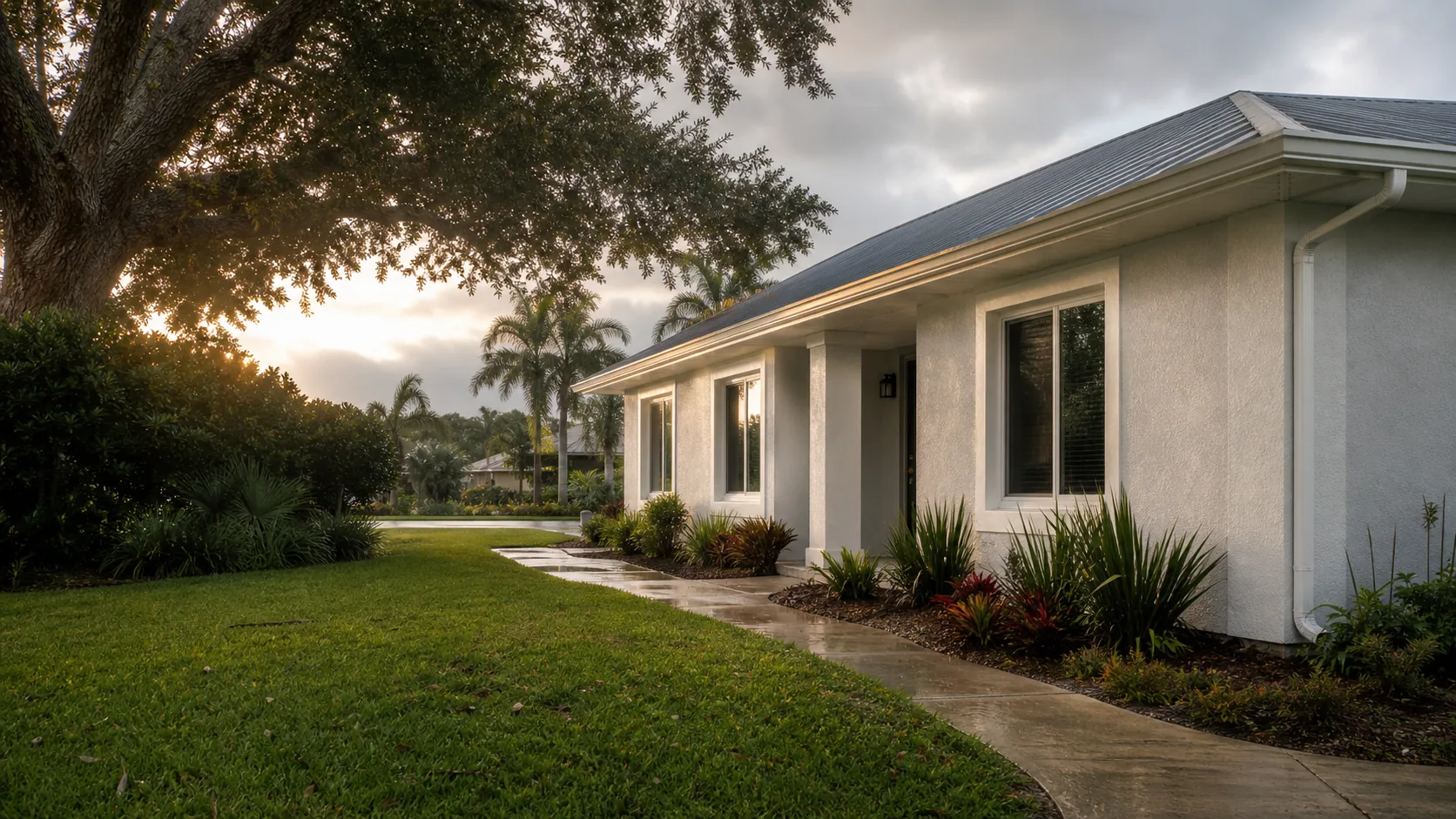 A believable St. Petersburg-area home suited to gutter installation planning